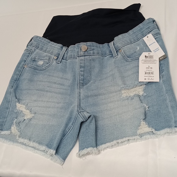 Maternity Denim shorts Sz 12 - 14 (large) comfort stretch jeans shorts NWT. - Picture 9 of 9